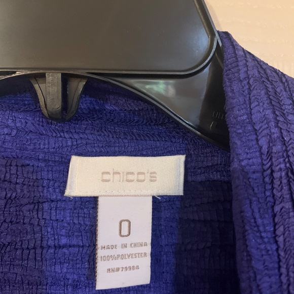 Chico’s Purple Lightweight Open Front Jacket sz 0 - Picture 4 of 5